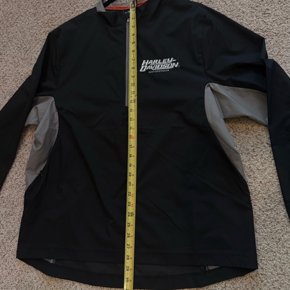 Harley-Davidson Performance Half Zip Windbreaker Jacket Black Gray Men’s L - Picture 12 of 12